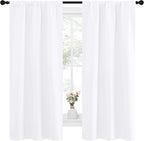 NICETOWN White Curtains for Bedroom, Short Curtains & Draperies for Small Window - Image 2