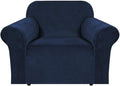 H.VERSAILTEX Stretch Velvet Armchair Cover Couch Covers 1 Cushion Chair by HVERSAILTEX