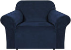 H.VERSAILTEX Stretch Velvet Armchair Cover Couch Covers 1 Cushion Chair by HVERSAILTEX