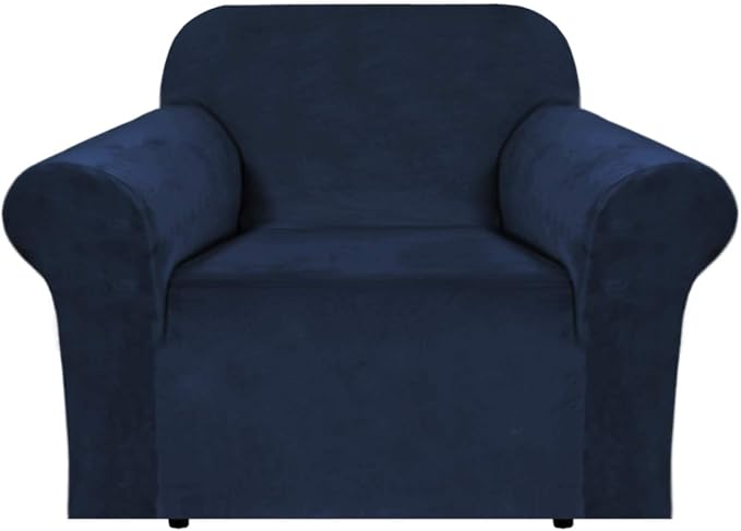 H.VERSAILTEX Stretch Velvet Armchair Cover Couch Covers 1 Cushion Chair by HVERSAILTEX