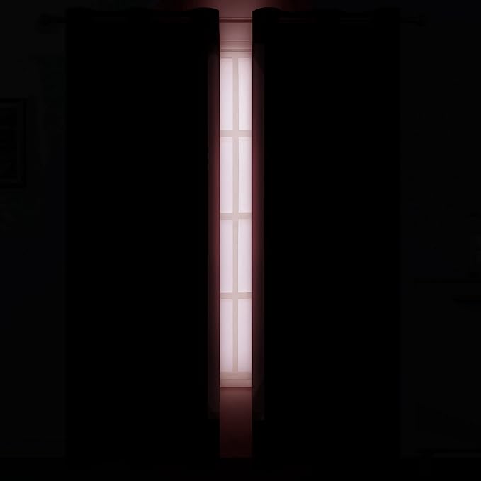 LEMOMO Red Thermal Blackout Curtains/38 x 84 Inch/Set of 2 Panels Room - Image 3