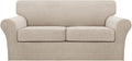 Turquoize 3 Piece Sofa Covers for 2 Cushion Couch Sofa Slipcover Soft Couch by Turquoize