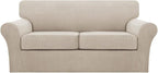 Turquoize 3 Piece Sofa Covers for 2 Cushion Couch Sofa Slipcover Soft Couch by Turquoize