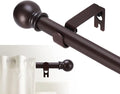 GXOACKJ Curtain Rods for windows 32-62 inch, 5/8 inch Decorative Brown Splicing by GXOACKJ