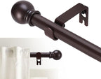 GXOACKJ Curtain Rods for windows 32-62 inch, 5/8 inch Decorative Brown Splicing by GXOACKJ