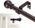 GXOACKJ Curtain Rods for windows 28-78 inch, 5/8 inch Decorative Brown Splicing by GXOACKJ