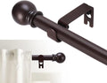 GXOACKJ Curtain Rods for windows 32-48 inch, 5/8 inch Decorative Brown Splicing by GXOACKJ