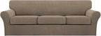 Turquoize 4 Piece Sofa Covers for 3 Cushion Couch Sofa Slipcover Soft Couch by Turquoize