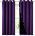 NICETOWN 100% Blackout Curtain Panels, Thermal Insulated Black Liner Curtains by NICETOWN