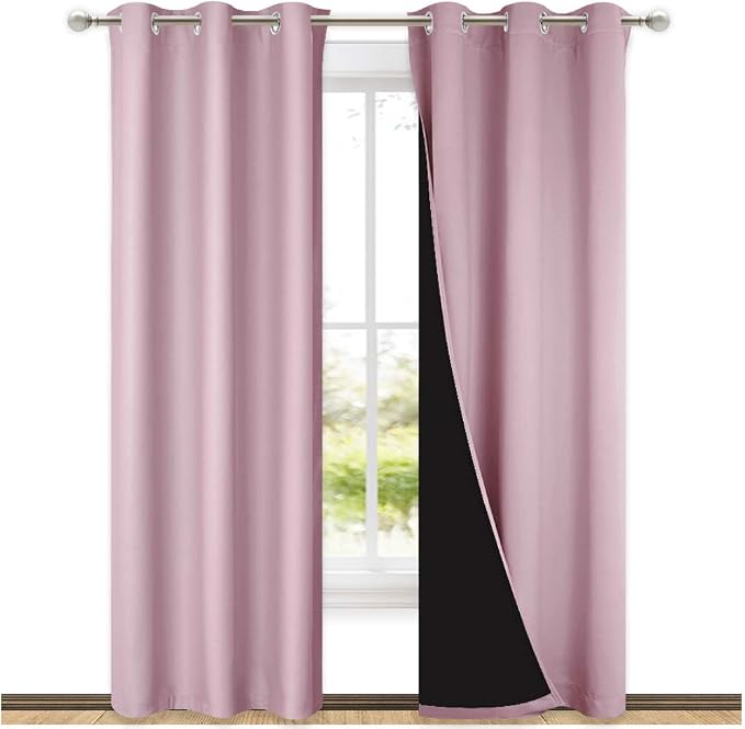 NICETOWN Blackout Curtains 80 inches Long, 2 Pieces, Lavender Pink, Full Light by NICETOWN