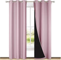 NICETOWN Baby Pink Full Shade Curtain Panels, Pair of Thermal Insulated & by NICETOWN