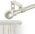 GXOACKJ Curtain Rods for windows 48 to 84-93 inch, 5/8 inch Decorative Nickel by GXOACKJ