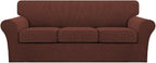Turquoize 4 Piece Sofa Covers for 3 Cushion Couch Sofa Slipcover Soft Couch by Turquoize