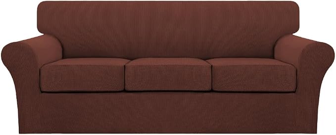 Turquoize 4 Piece Sofa Covers for 3 Cushion Couch Sofa Slipcover Soft Couch by Turquoize