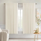MIULEE Birch Back Tab Blackout Curtains 63 Inch Length 2 Panels Set by MIULEE