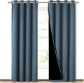 NICETOWN 100% Blackout Curtains 84 inches Long, Smoky Blue, 52 inches Wide by NICETOWN