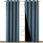 NICETOWN 100% Blackout Curtains 84 inches Long, Smoky Blue, 52 inches Wide by NICETOWN