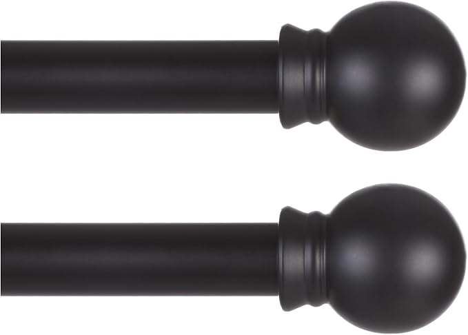 Thestoa 2 Pack Black Curtain Rods by Thestoa