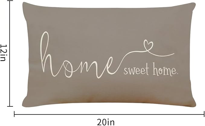 MFGNEH Home Sweet Home Quotes Farmhouse Pillow Covers, 12x20 Inch, Decorative - Image 6