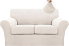 Turquoize 3 Piece Sofa Covers for 2 Cushion Couch Loveseat Slipcover Soft Couch by Turquoize