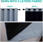 NICETOWN Blackout Curtains 84 inches Long, 2 Pieces, Vintage Blue, Full Light - Image 5