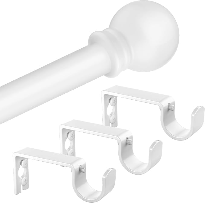 White Curtain Rods for Bedroom by Authandis