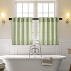 MIULEE Sage Green Kitchen Curtains 24 Inch Length 2 Panels, Soft Thick Linen - Image 2