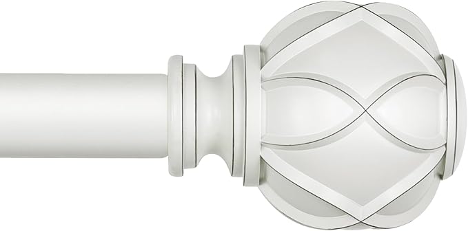 KAMANINA White Curtain Rods for Windows 72 to 144 Inches Long Heavy Duty by KAMANINA