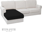 Easy-Going Stretch Sectional Couch Covers 1 Piece Chaise Lounge Slipcover L by Easy-Going