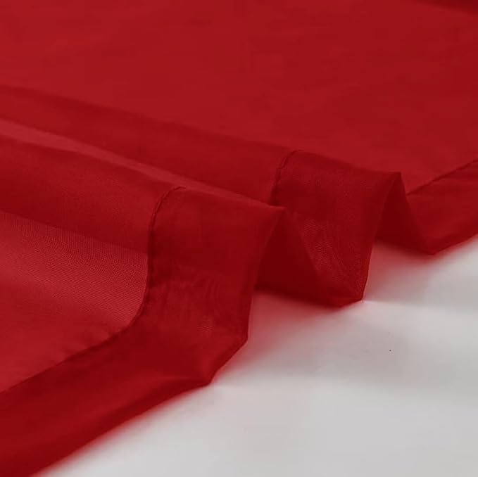 SpaceDresser Christmas Red Sheer Curtains 4 Panels Rod Pocket Semi-Sheer - Image 6