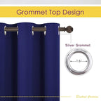 NICETOWN Blackout Window Curtains 70" L, 2 Panels, 34 inch, Royal Blue - Image 2