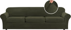 H.VERSAILTEX Modern Velvet Plush 4 Piece High Stretch Sofa Slipcover Furniture by HVERSAILTEX
