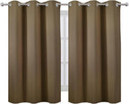LEMOMO Brown Blackout Curtains/38 x 54 Inch/Set of Two Panels Grommet Living - Image 2