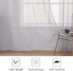 MIULEE 2 Panels Solid Color Sheer Window Curtains Elegant Window Voile - Image 4