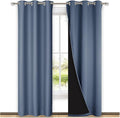 NICETOWN 100% Blackout Curtains Thermal, Stone Blue, 1 Pair, W37 x L80 by NICETOWN