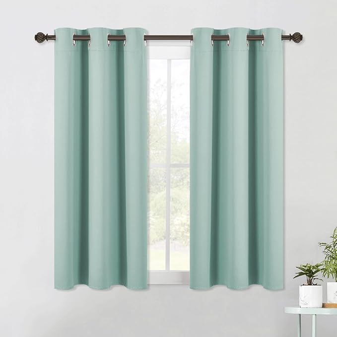 NICETOWN Modern Blackout Curtains Noise Reducing, Aqua Blue, 2 Panels, W42 x L54 by NICETOWN