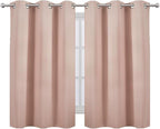 LEMOMO Blush Blackout Curtains/38 x 54 Inch/Set of Two Panels Grommet Living - Image 2