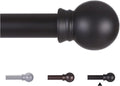 Thestoa Curtain Rods for Windows 31 or 46 Inch, 5/8" Diameter Black Curtain Rod by Thestoa