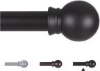 Thestoa Curtain Rods for Windows 31 or 46 Inch, 5/8" Diameter Black Curtain Rod by Thestoa
