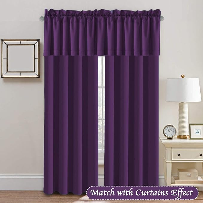 H.VERSAILTEX Blackout Valances for Windows, Kitchen Window Valance Curtains for - Image 3