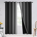 SimpleHome Black and Greyish White Blackout Curtains by SimpleHome