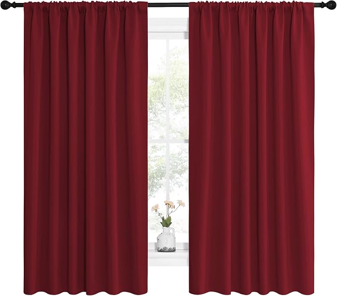 NICETOWN Christmas Patio Door Blackout Curtains, Noise Reducing Curtains and - Image 2