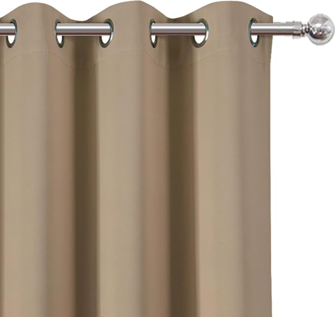 LEMOMO Blackout Curtains 42 x 63 inch/Natural Curtains Set of 2 Panels/Thermal - Image 5