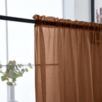 SpaceDresser Brown Sheer Curtains 4 Panels Rod Pocket Semi-Sheer Curtain 90 - Image 7