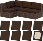 8Pcs Stretch Patio Cushion Covers, Outdoor Couch & Sofa Replacement Slipcovers by VORSHAPE