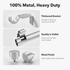 IFELS Heavy Duty Curtain Rods for Windows 66 to 120 Inch, 1 Inch Silver Window - Image 3