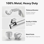 IFELS Heavy Duty Curtain Rods for Windows 72 to 144 Inch, 1 Inch Silver Curtain - Image 3