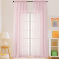 Blush Pink Sheer Curtains for Windows 108 inches Long 2 Panels Set, Soft by Home