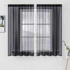 MIULEE 2 Panels Solid Color Sheer Window Curtains Elegant Halloween Window by MIULEE
