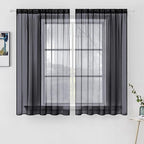 MIULEE 2 Panels Solid Color Sheer Window Curtains Elegant Halloween Window by MIULEE